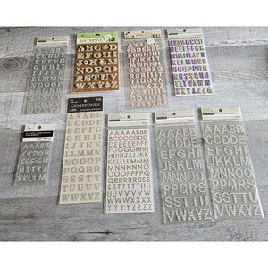 Sticker Lot - Alphabet Scrapbooking Stickers Letters Numbers Floral Bling #193
